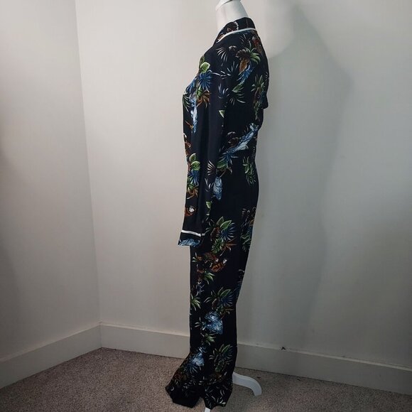 Zara Tropical Print Wide Leg Jumpsuit Size XS - Picture 14 of 16